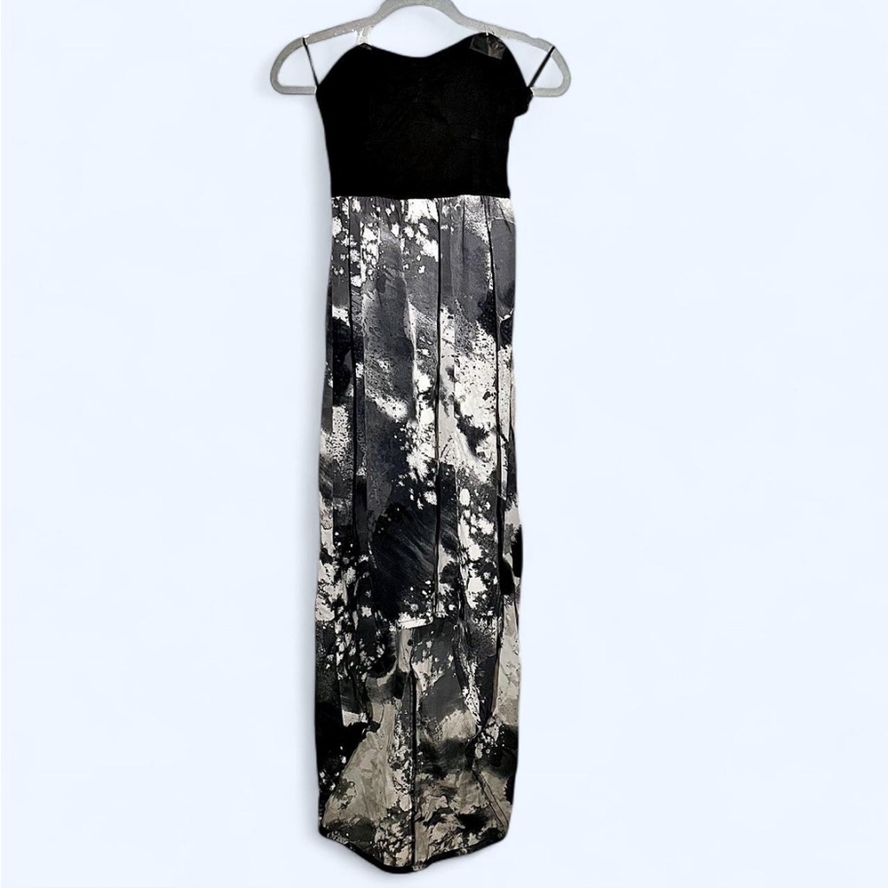 Hurley Black and White Strapless High Low Gown